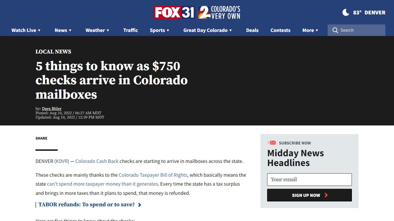 5 things to know as $750 checks arrive in Colorado mailboxes